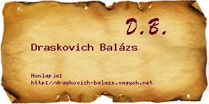Draskovich Balázs névjegykártya