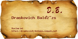 Draskovich Balázs névjegykártya