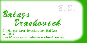 balazs draskovich business card